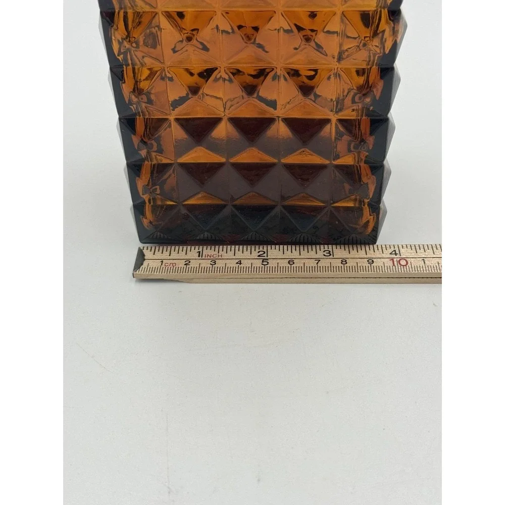 Vintage Dark Amber Glass Decanter from Spain